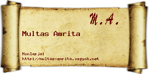 Multas Amrita névjegykártya